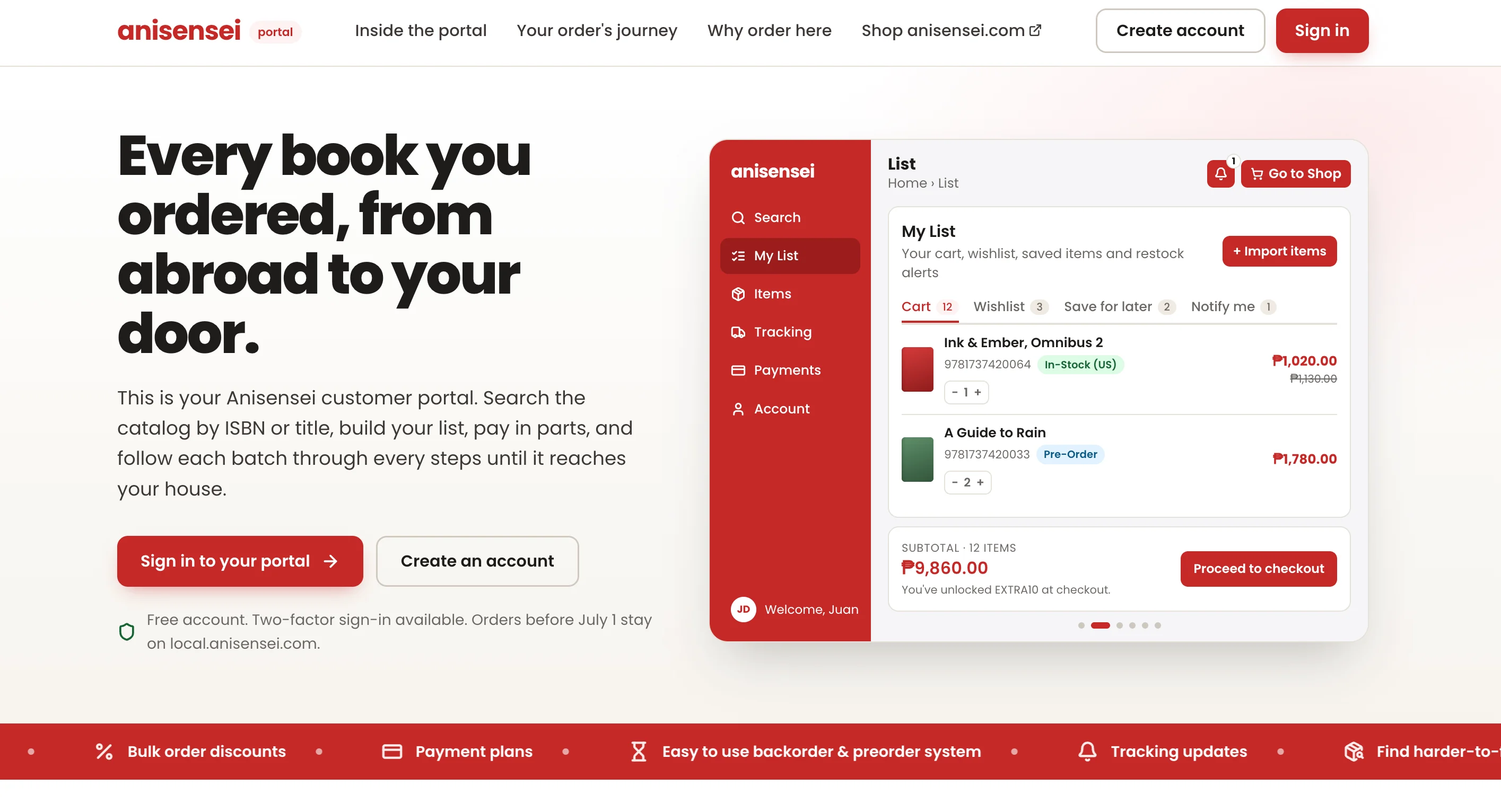 Anisensei Customer Portal — Web Development project by YenkoDev