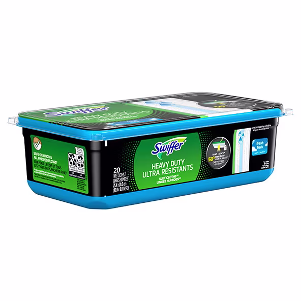 Swiffer® Sweeper™ Heavy Duty Multi-Surface Wet Cloth Refills for Floor Mopping and Cleaning, Fresh scent 20ct