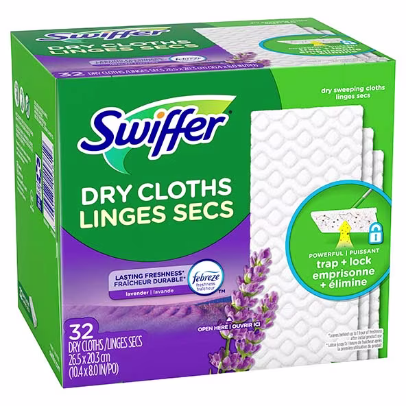 Swiffer® Sweeper™ Dry Sweeping Pad, Multi Surface Refills for Dusters Floor Mop, with Febreze Lavender 32 ct