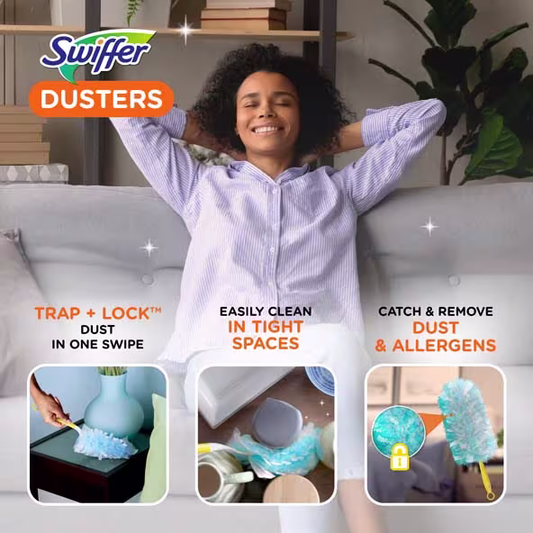 Swiffer® Dusters™ Cleaner Refills Unscented - Trap + Lock Dust In One Swipe, Easily Clean In Tight Spaces, Catch & Remove Dust & Allergens