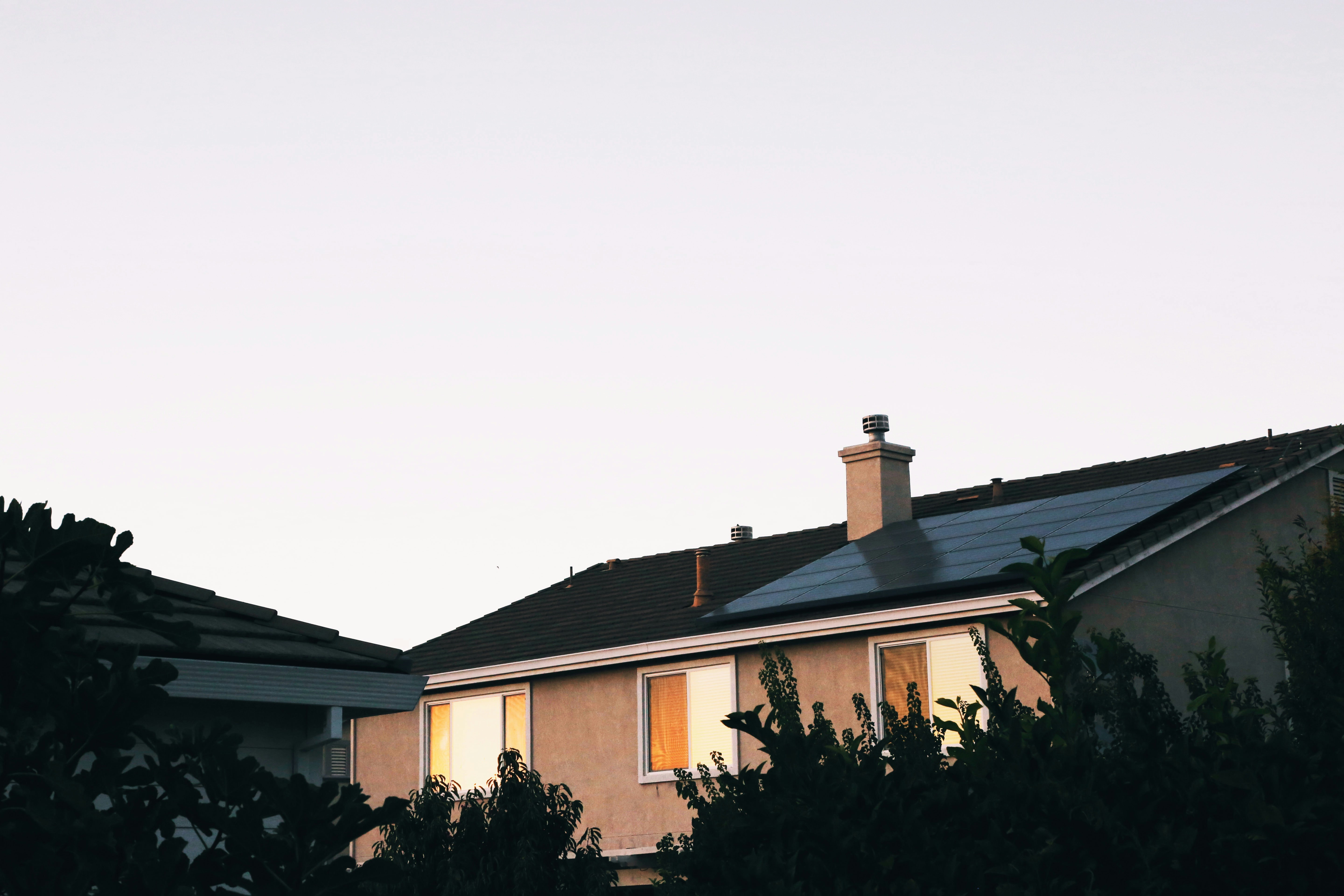 Complete solar installation showing professional solar panel system on residential home