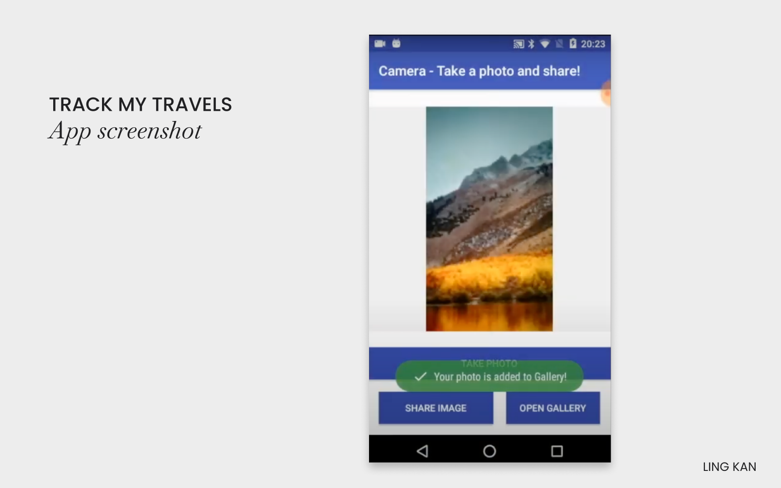 Track my travels - App screenshot