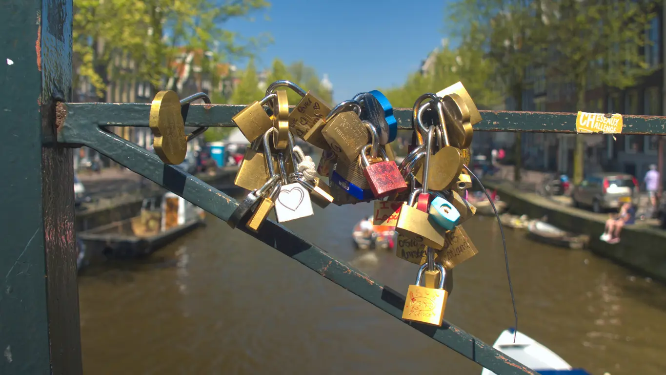 Love locks on a bridge