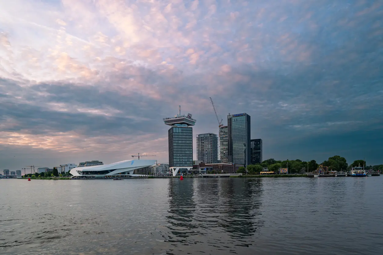 Tower blocks across water