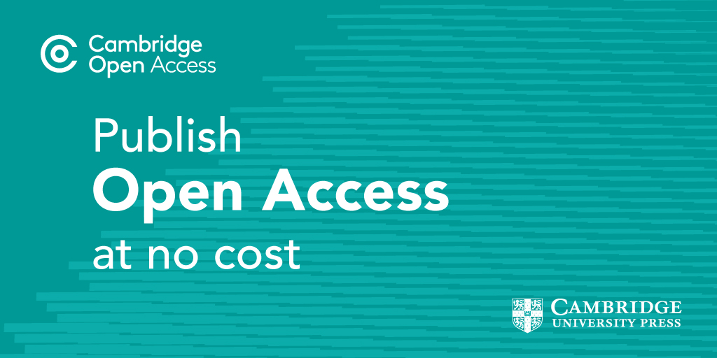 Cambridge Open Access Publish Open Access at no cost with Cambridge University Press logo