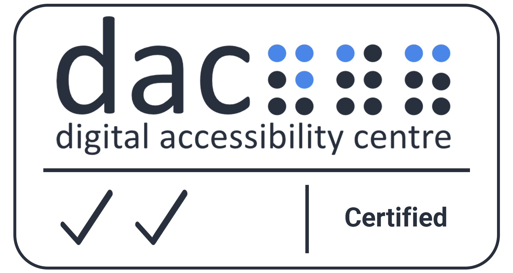 Digital Accessibility Centre logo with 2 checks for the double A standard