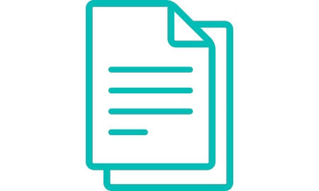 Icon of two pieces of paper coloured Cambridge Blue