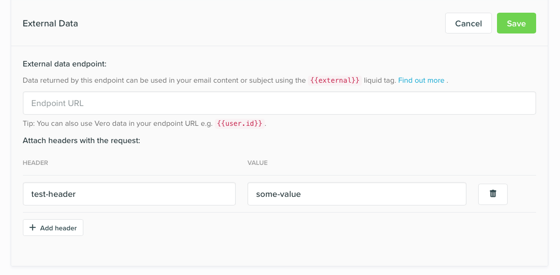 Fusion external attributes headers