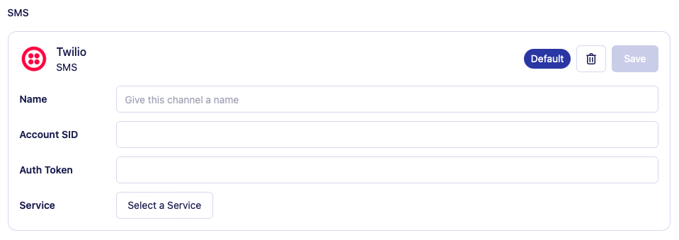 Add Twilio SMS channel provider