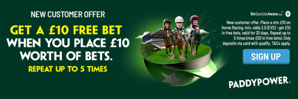 Get £10 in Free Sports Bets When You Bet £10 on Horse Racing - Repeat up to 5 Times