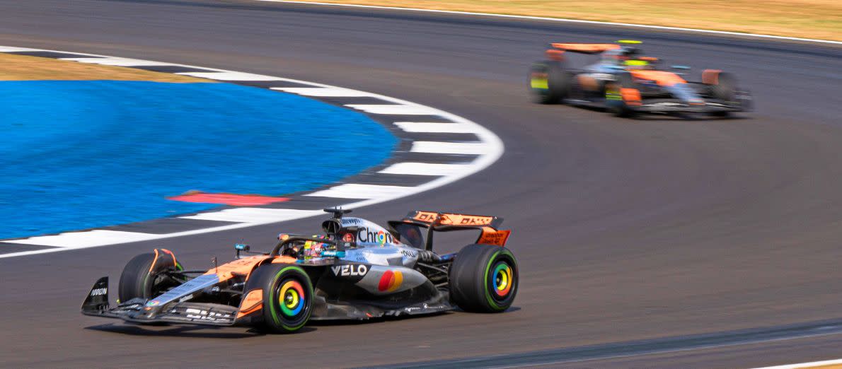 Lando Norris and Oscar Piastri at Silverstone 2025
