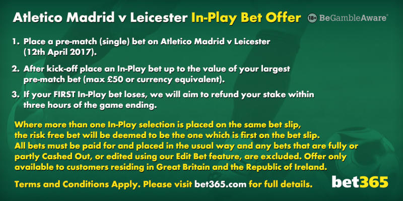 Bet365 In Play Free Bet Offer (Qualify For The 2up Offer) 
