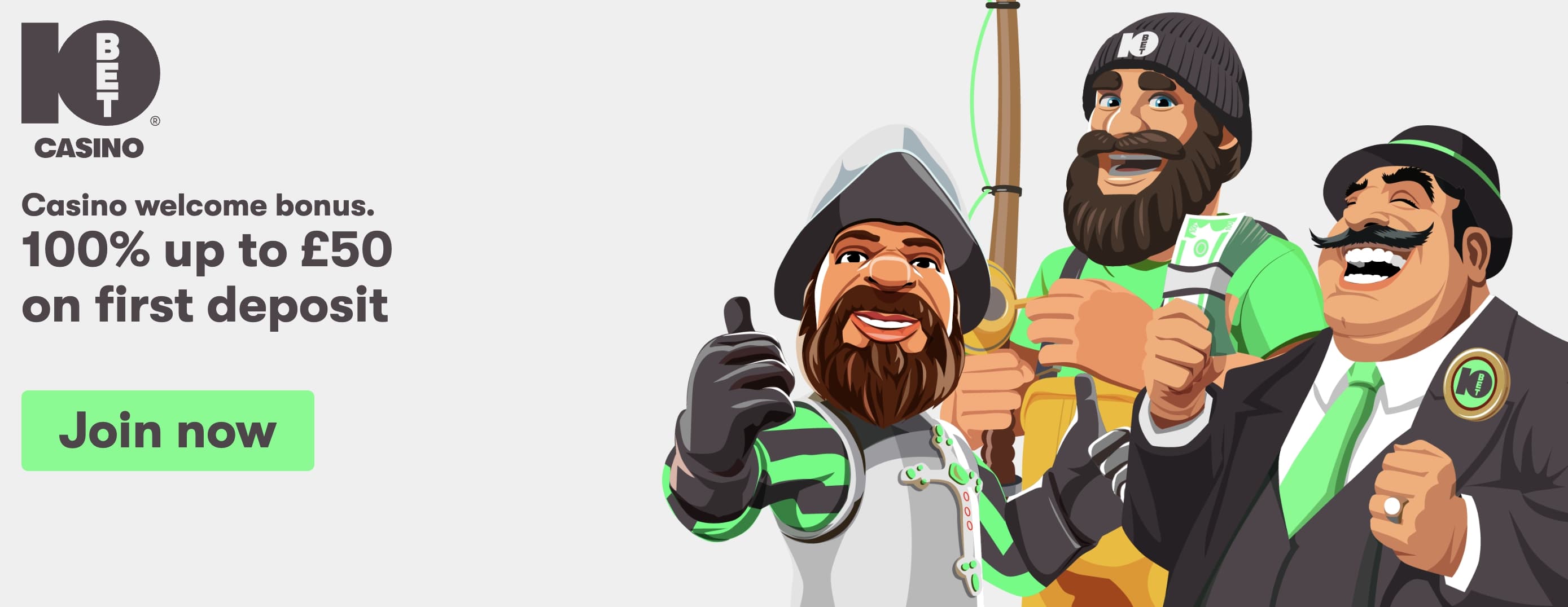 100% up to £50 Casino Welcome Bonus