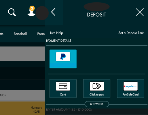 Grosvenor Deposit options