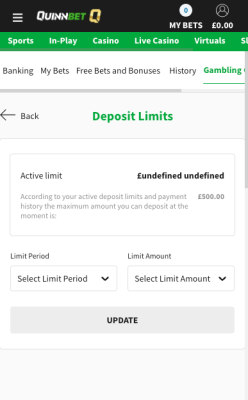 quinnbet deposit limits