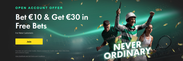 Bet365 Ireland - Sport Sign Up Bonus - Bet €10 Get €30