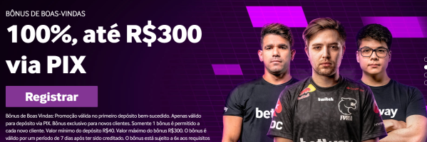 bônus de 100% até R$300