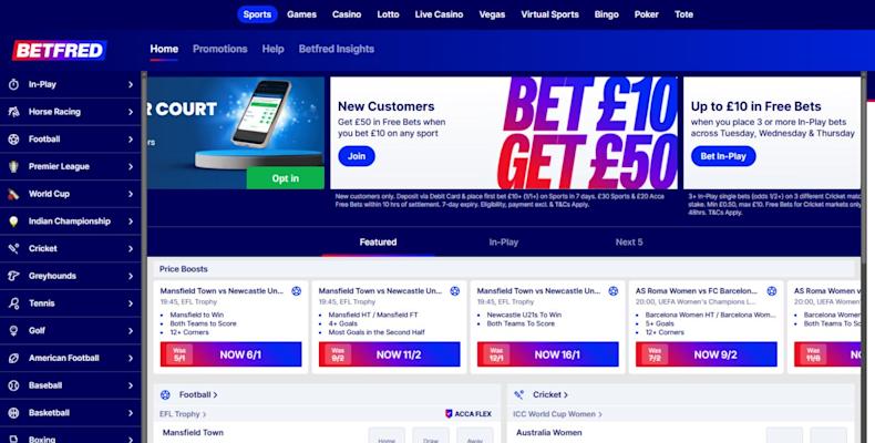 Betfred screenshot October 2025