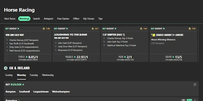 bet365 UK Horse Racing and Bet Boosts