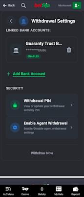 Withdraw Settings Bet9ja