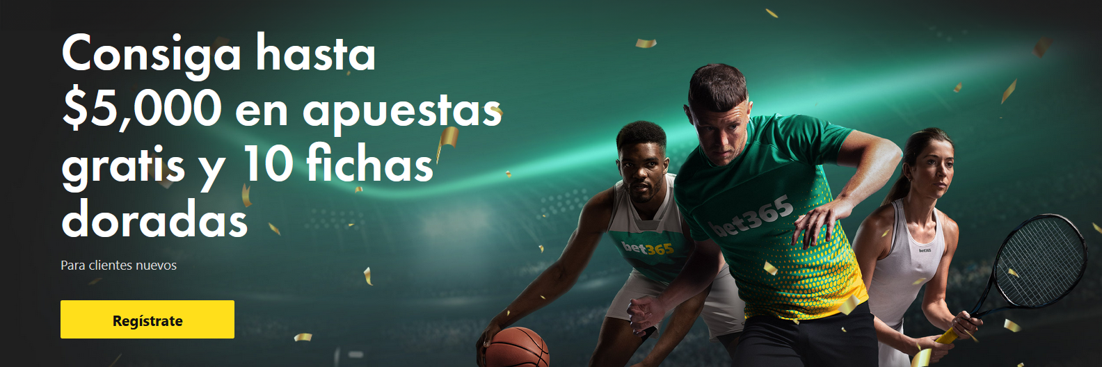Consiga hasta $5,000 en apuestas gratis y 10 fichas doradas