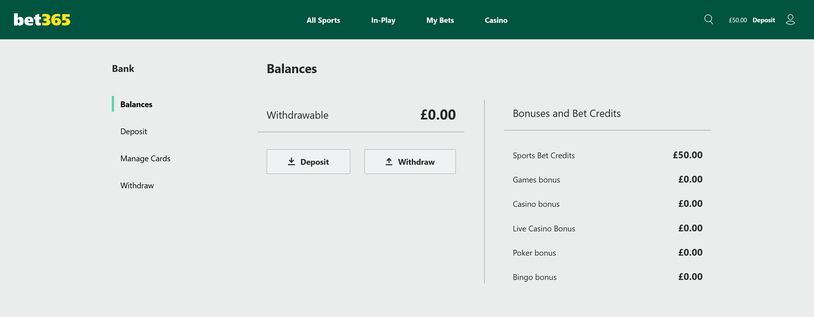 bet365 10 Credits