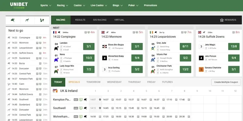 Unibet Ireland Sportsbook and Racing Markets