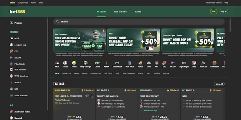 bet365 Canada screenshot 2026