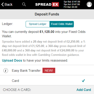 spreadex deposit