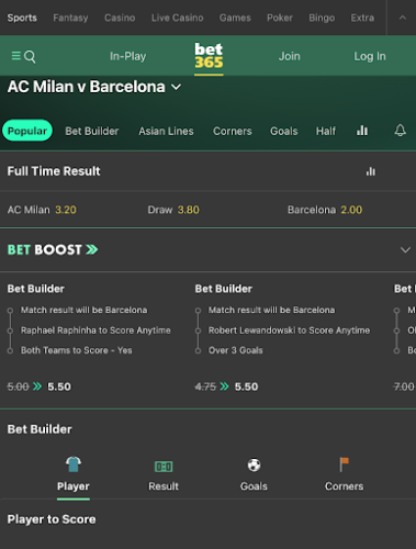 Bet365 Bore Draw Example