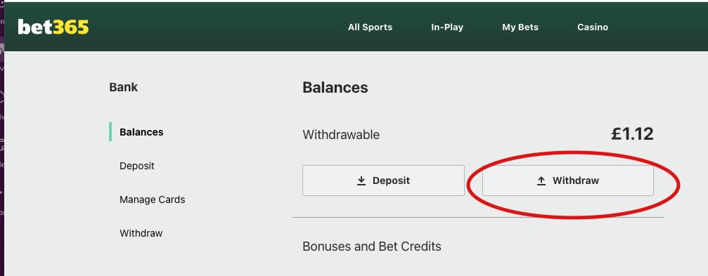bet365 Withdrawal