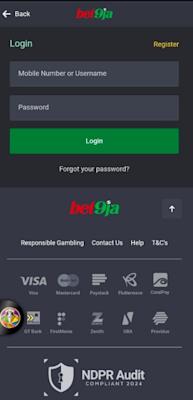 How to Login to Bet9ja