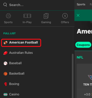 American football selection