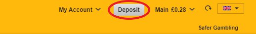 betfair deposit menu