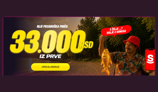 Super bonus dobrodošlice: Startuj svetski uz bonus dobrodošlice 36.000 RSD za sport ili 33.000 RSD za slot