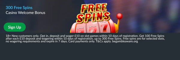 BetVictor Slots Welcome Offer - Get up to 300 Free Spins