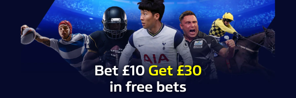 William Hill New Customer Offer - Bet £10 & Get £30 in Free Bets 
