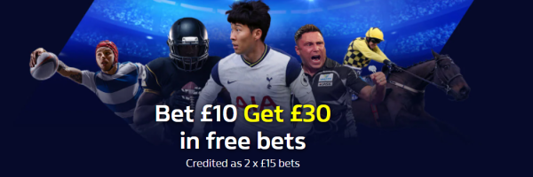 William Hill New Customer Offer - Bet £10 & Get £30 in Free Bets 