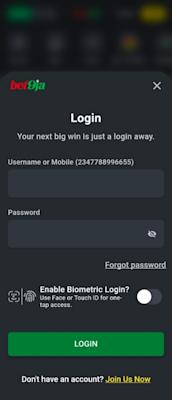 Bet9ja App Login