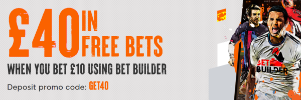 Place a £10 Bet Builder and Get £40 in Free Bets