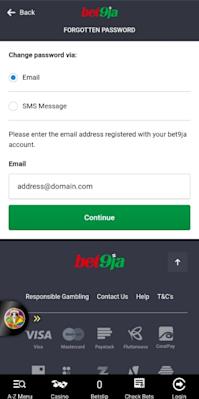 Forgot Bet9ja Password