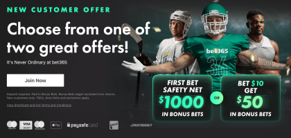 Up to $1000 in Bonus Bets or Bet $10 get $50