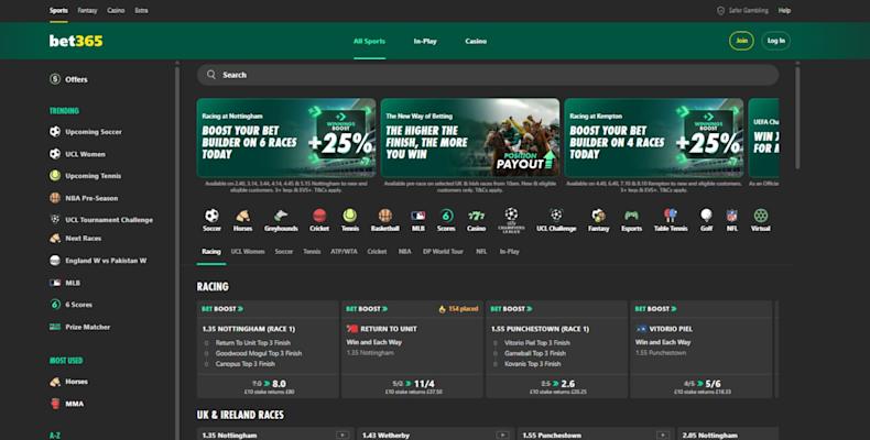 bet365 screenshot October 2025