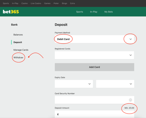 bet365 withdrawal page