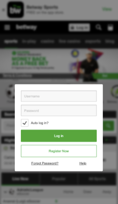 Accessing your account on Betway Canada