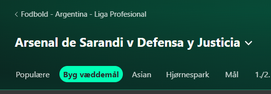 Bet365 Fodbal Byg væddemål