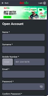 Create a Bet9ja Account