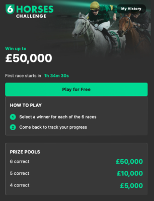 Bet365 6 Horses Challenge Prizes