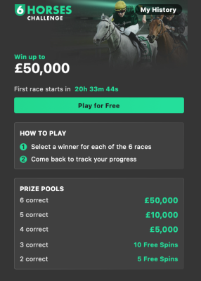 Bet365 6 Horses Challenge Prizes