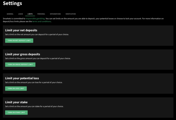 Smarkets Deposit Limit